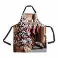 thumbnail image 1 of PKQWTM Christmas fir tree Unisex Adjustable Bib Apron with Pockets for Commercial Restaurant and Home Kitchen Use, 1 of 2