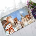 thumbnail image 1 of PKQWTM Christmas snowman cute street vintage houses Home Decor Floor Mat Area Rug Doormat Size 18x30 Inches, 1 of 1