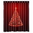 thumbnail image 1 of PKQWTM Christmas tree on red background WaterProof Polyester Fabric Shower Curtain Size 60x72 Inches, 1 of 1