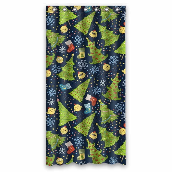 PKQWTM Christmas tree snowflake chicken winter holidays WaterProof Polyester Fabric Shower Curtain Size 36x72 Inches