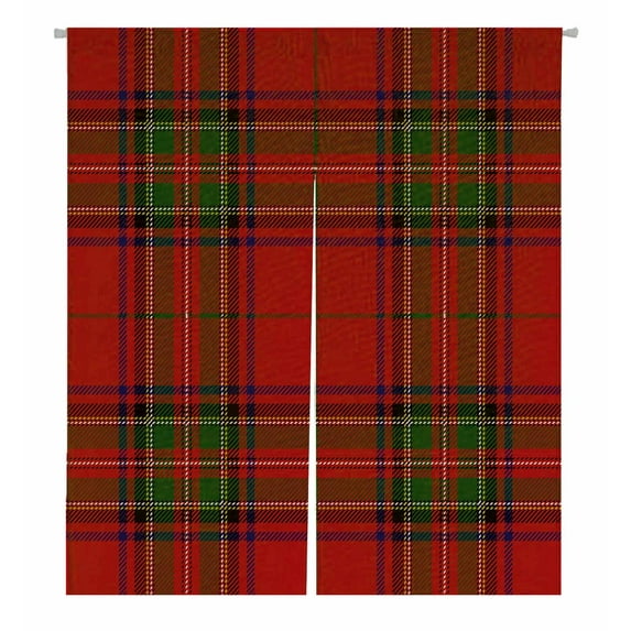 PKQWTM Clan Stewart Scottish Royal Tartan Plaid Door Curtain Window Cover Home Decor Hanging Curtain Size 105x120 CM