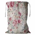 thumbnail image 1 of PKQWTM Classic Vintage Flower Pattern On Green Background Storage Basket Laundry Bag with Drawstring Size 18x24 Inch, 1 of 3