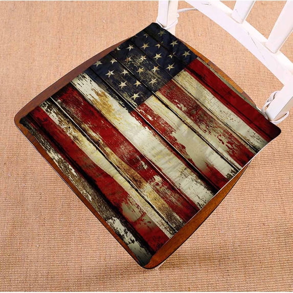 PKQWTM Closeup American Flag Boards Chair Pads Chair Mat Seat Cushion Chair Cushion Floor Cushion Size 18x18 inches