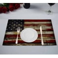thumbnail image 1 of PKQWTM Closeup American Flag Boards Kitchen Dining Table Mats Placemats Size 12x18 Inches, Set of 2 Pieces, 1 of 2