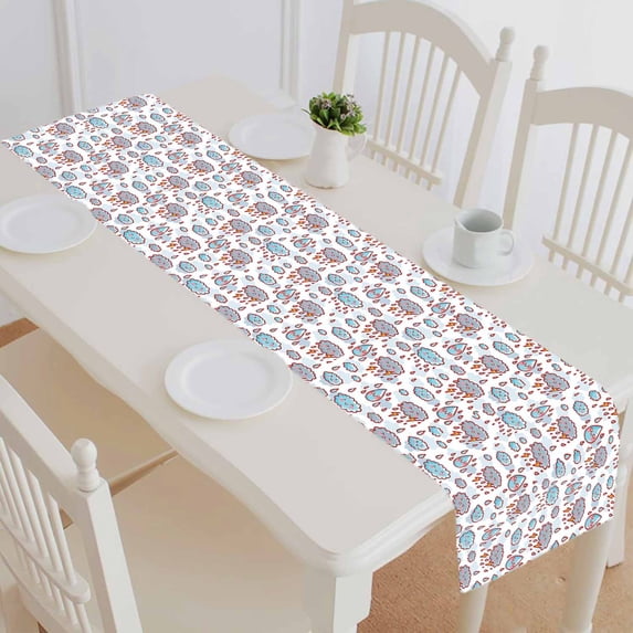 PKQWTM Cloud Characters Rain Water Drops Lightning Cotton and Linen Table Runner Kitchen Dining Room Supplies Size 16x72 Inch