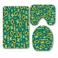 thumbnail image 1 of PKQWTM Clover Branch Horseshoe Quatrefoil 3 Piece Bathroom Rugs Set Bath Rug Contour Mat and Toilet Lid Cover, 1 of 2