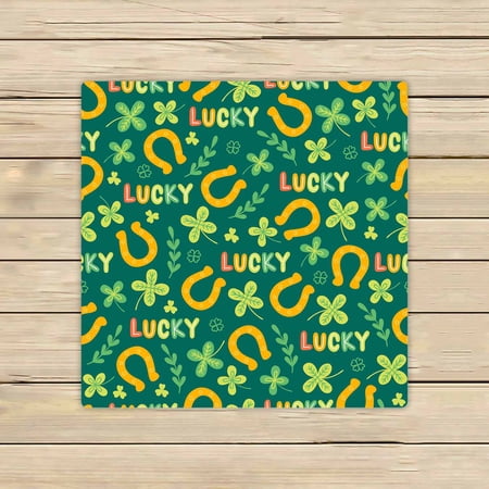 PKQWTM Clover Branch Horseshoe Quatrefoil Microfiber Bath Towels Bathroom Body Shower Towel Size 13x13 Inches