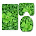 thumbnail image 1 of PKQWTM Clover For luck 3 Piece Bathroom Rugs Set Bath Rug Contour Mat and Toilet Lid Cover, 1 of 2