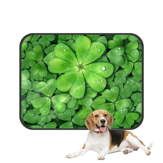 PKQWTM Clover St Patrick`s day For luck Pet Dog Cat Bed Pee Pads Mat Cushion Potty Dogs Blankets Crate Bed Kennel 14x18 inch
