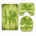 thumbnail image 1 of PKQWTM Clover With Four Leaves In Grunge Style In The Paper 3 Piece Bathroom Rugs Set Bath Rug Contour Mat and Toilet Lid Cover, 1 of 2