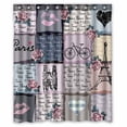 thumbnail image 1 of PKQWTM Collage Retro Scrapbook Inscriptions Word Paris WaterProof Polyester Fabric Shower Curtain Size 60x72 Inches, 1 of 1