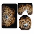 thumbnail image 1 of PKQWTM Color Lion Portrait 3 Piece Bathroom Rugs Set Bath Rug Contour Mat and Toilet Lid Cover, 1 of 2