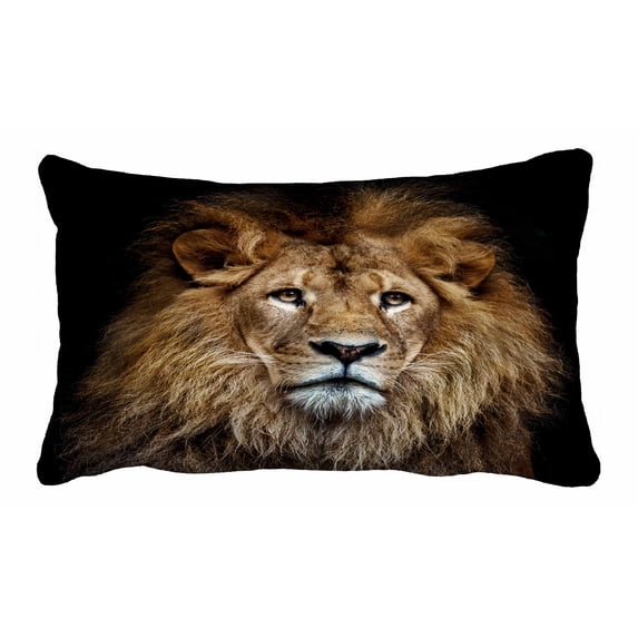 PKQWTM Color Lion Portrait Bed Decor Pillow Cases Zippered Cushion Cover Size 20x30 Inches