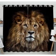 thumbnail image 1 of PKQWTM Color Lion Portrait Practical heat insulation Shading Window Curtain Size 52(W)x84(H) inches(Two Piece), 1 of 1