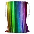 thumbnail image 1 of PKQWTM Colored Striped Stardust Storage Basket Laundry Bag with Drawstring Size 18x24 Inch, 1 of 3