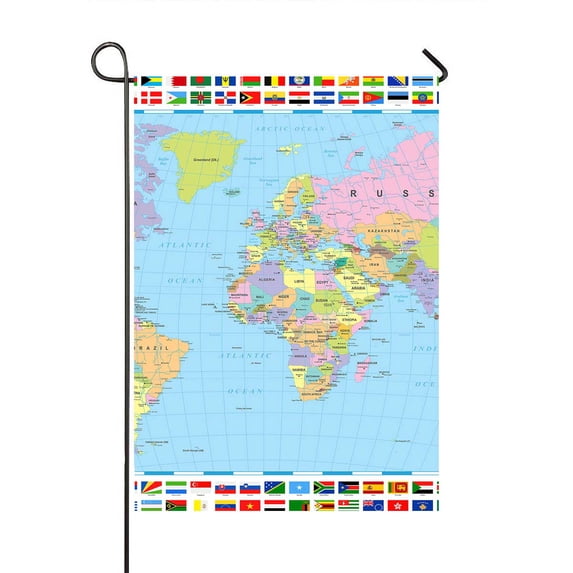 PKQWTM Colored World Map Flags Yard Decor Home Garden Flag Size 28x40 Inches