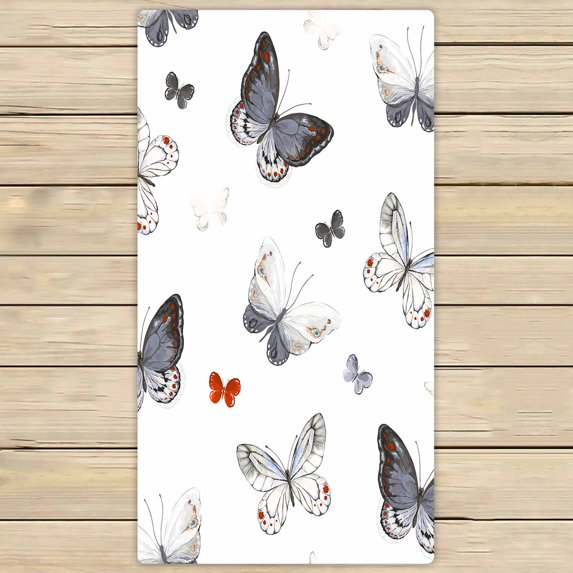 PKQWTM Colorful Butterflies Microfiber Bath Towels Bathroom Body Shower Towel Size 30x56 Inches