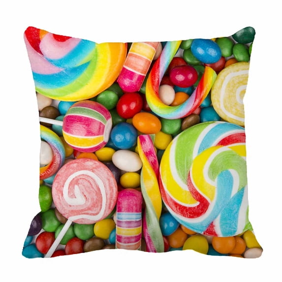 PKQWTM Colorful Candy Bed Decor Pillow Cases Zippered Cushion Cover Size 20x20 Inches