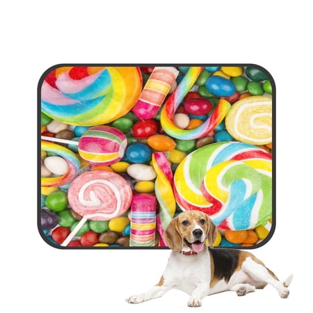 PKQWTM Colorful Candy Pet Dog Cat Bed Pee Pads Mat Cushion Potty Dogsblankets Crate Bed Kennel 28x36 inch