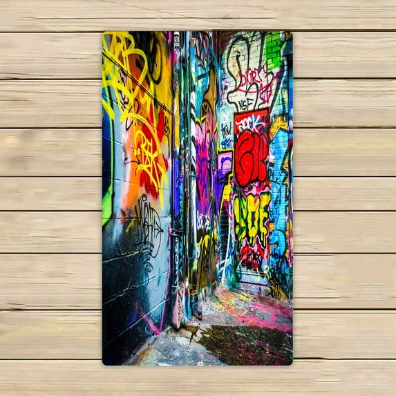 PKQWTM Colorful Designs Graffiti Alley Baltimore Maryland Microfiber Bath Towels Bathroom Body Shower Towel Size 16x28 Inches