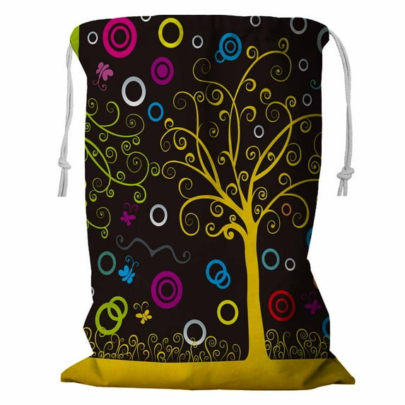 PKQWTM Colorful Dream Landscape Storage Basket Laundry Bag with Drawstring Size 24x32 Inch