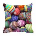 thumbnail image 1 of PKQWTM Colorful Easter Eggs Big Pile Bed Decor Pillow Cases Zippered Cushion Cover Size 16x16 Inches, 1 of 1