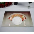 thumbnail image 1 of PKQWTM Colorful Hand Fan Gray 3D Kitchen Dining Table Mats Placemats Size 12x18 Inches, Set of 2 Pieces, 1 of 2