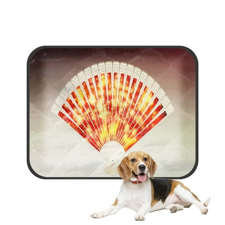 PKQWTM Colorful Hand Fan Gray 3D Pet Dog Cat Bed Pee Pads Mat Cushion Potty Dogsblankets Crate Bed Kennel 28x36 inch