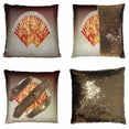 thumbnail image 1 of PKQWTM Colorful Hand Fan Gray 3D Reversible Mermaid Cushion Cover Home Decor Sequin Pillow Case Size 18x18 inches, 1 of 2