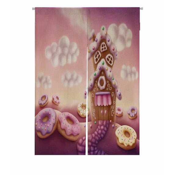 PKQWTM Colorful Houses Door Curtain Window Cover Home Decor Hanging Curtain Size 85x120 CM