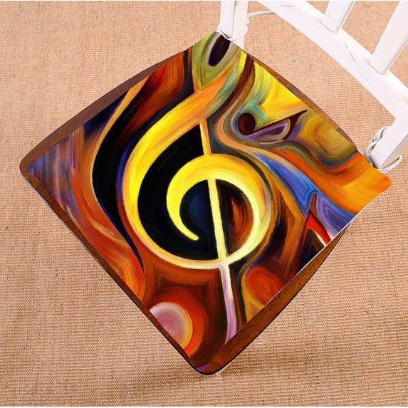 PKQWTM Colorful Musical Shapes Metaphor Chair Pads Chair Mat Seat Cushion Chair Cushion Floor Cushion Size 18x18 inches