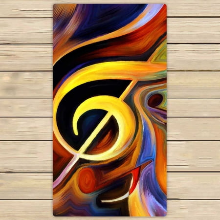 PKQWTM Colorful Musical Shapes Metaphor Microfiber Bath Towels Bathroom Body Shower Towel Size 30x56 Inches