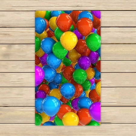 PKQWTM Colorful Party Balloon Dozens Of Balloons Microfiber Bath Towels Bathroom Body Shower Towel Size 16x28 Inches
