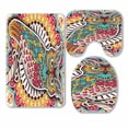 thumbnail image 1 of PKQWTM Coloring Book Page Owl 3 Piece Bathroom Rugs Set Bath Rug Contour Mat and Toilet Lid Cover, 1 of 2