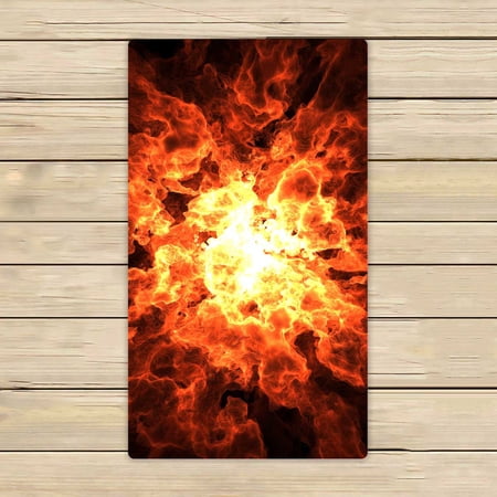 PKQWTM Computer Generated Fireball Explosion Black Space Microfiber Bath Towels Bathroom Body Shower Towel Size 16x28 Inches
