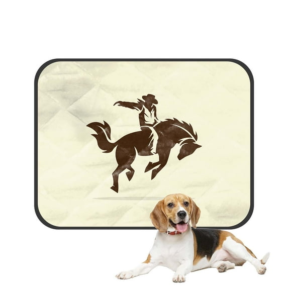 PKQWTM Cowboy Riding Wild Horse Pet Dog Cat Bed Pee Pads Mat Cushion Potty Dogsblankets Crate Bed Kennel 20x24 inch