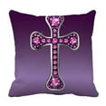 thumbnail image 1 of PKQWTM Cross Garnet Semi Precious Stones Silver Channel Bed Decor Pillow Cases Zippered Cushion Cover Size 18x18 Inches, 1 of 1