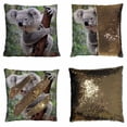 thumbnail image 1 of PKQWTM Curious koala Reversible Mermaid Cushion Cover Home Decor Sequin Pillow Case Size 16x16 inches, 1 of 2