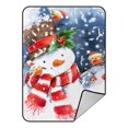 thumbnail image 1 of PKQWTM Cute Bird Snowman Snowflake Winter Holiday Blanket Crystal Velvet Throw Bed Blanket 58x80 inches, 1 of 1