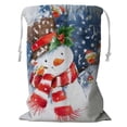 thumbnail image 1 of PKQWTM Cute Bird Snowman Snowflake Winter Holiday Storage Basket Laundry Bag with Drawstring Size 18x24 Inch, 1 of 3