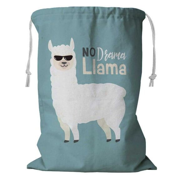 PKQWTM Cute Cartoon Llama Design Storage Basket Laundry Bag with Drawstring Size 24x32 Inch