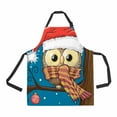 thumbnail image 1 of PKQWTM Cute Cartoon Owl Santa Hat Branch Unisex Adjustable Bib Apron with Pockets for Commercial Restaurant and Home Kitchen Use, 1 of 2