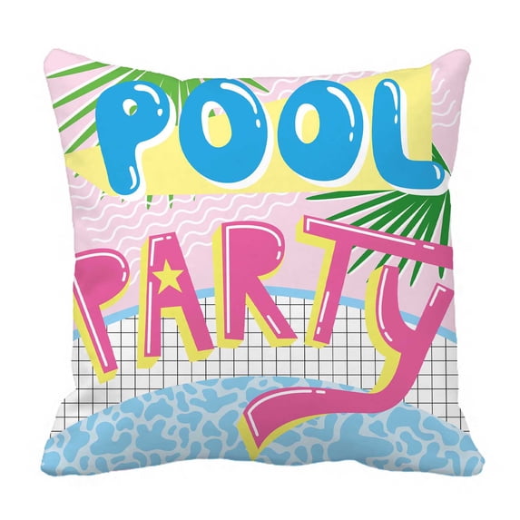 PKQWTM Cute Cartoon Pool Float Flamingo Pool Party Bed Decor Pillow Cases Zippered Cushion Cover Size 20x20 Inches
