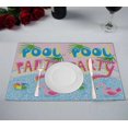 thumbnail image 1 of PKQWTM Cute Cartoon Pool Float Flamingo Pool Party Kitchen Dining Table Mats Placemats Size 12x18 Inches, Set of 2 Pieces, 1 of 2
