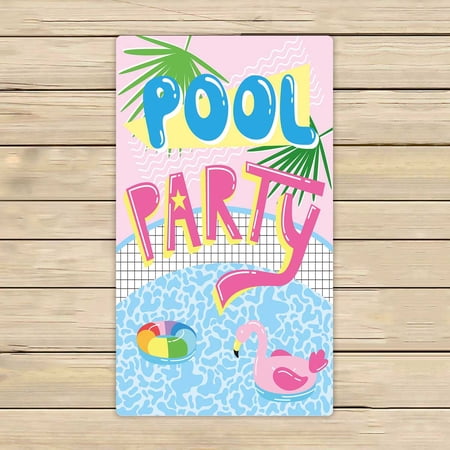 PKQWTM Cute Cartoon Pool Float Flamingo Pool Party Microfiber Bath Towels Bathroom Body Shower Towel Size 16x28 Inches