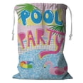 thumbnail image 1 of PKQWTM Cute Cartoon Pool Float Flamingo Pool Party Storage Basket Laundry Bag with Drawstring Size 24x32 Inch, 1 of 3