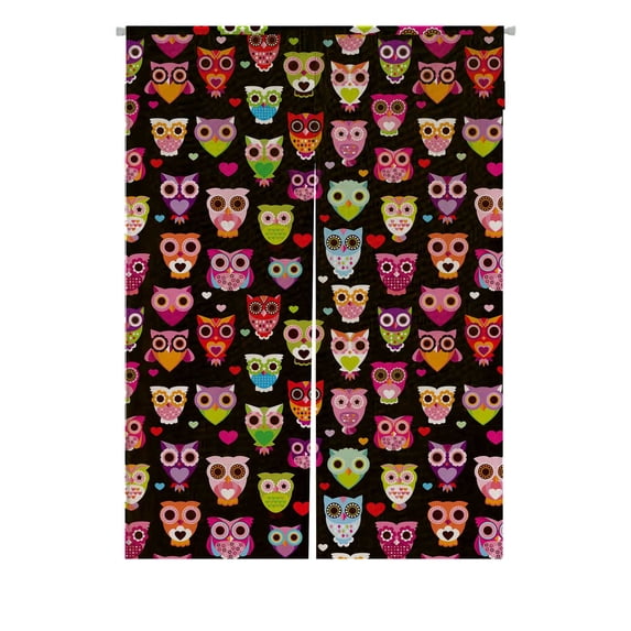 PKQWTM Cute Colourfull Owl Door Curtain Window Cover Home Decor Hanging Curtain Size 85x120 CM