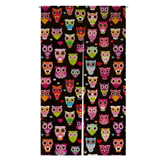 PKQWTM Cute Colourfull Owl Door Curtain Window Cover Home Decor Hanging Curtain Size 85x150 CM