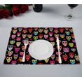 thumbnail image 1 of PKQWTM Cute Colourfull Owl Kitchen Dining Table Mats Placemats Size 12x18 Inches, Set of 2 Pieces, 1 of 2