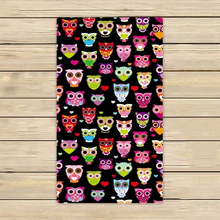 PKQWTM Cute Colourfull Owl Microfiber Bath Towels Bathroom Body Shower Towel Size 16x28 Inches